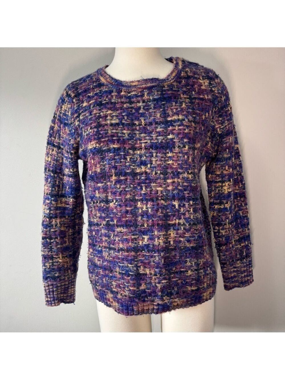 Parkhurst Maeve Pullover Multicolor Textured Crew Neck Sweater